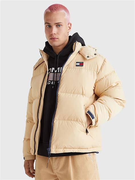 tommy hilfiger puffer jacket beige.